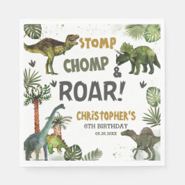 Coola Dinosaurs Jurassic Boy Födelsedagsfest Pappersservett
