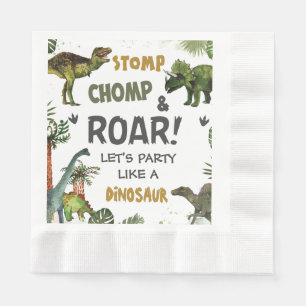 Coola Dinosaurs Jurassic Boy Födelsedagsfest Pappersservett