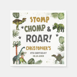 Coola Dinosaurs Jurassic Boy Födelsedagsfest Pappersservett