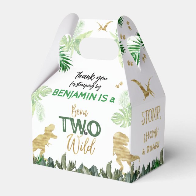 Coola Dinosaurs Jurassic Boy Födelsedagsfest Presentaskar (Framsidan Sidan)