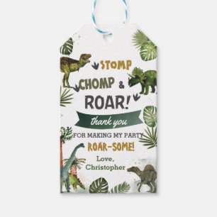 Coola Dinosaurs Jurassic Boy Födelsedagsfest Presentetikett