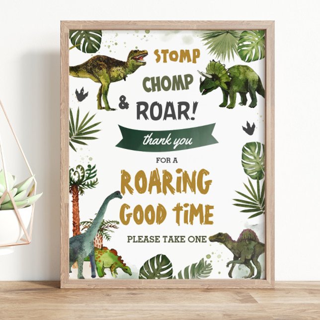 Coola Dinosaurs Jurassic Födelsedagsfest Tack Poster (Skapare uppladdad)
