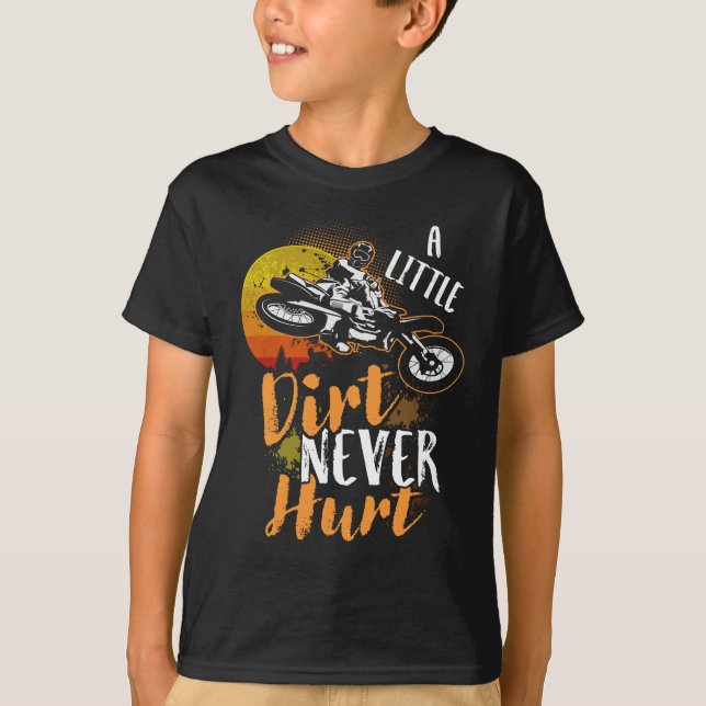 Coola Dirt Bike Motocross Älskare A Little Dirt T Shirt (Framsida)