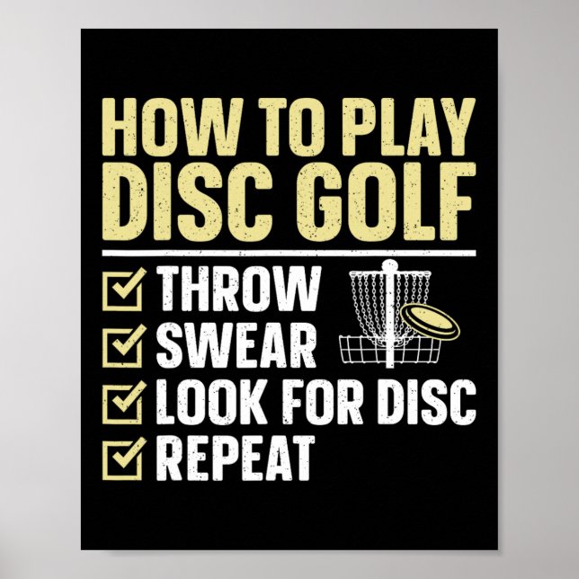 Coola Disk Golf Art För manar Women Kids Golfer Di Poster (Framsidan)