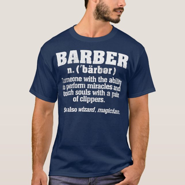 Coola Disted Best Barber Definition Gift T Shirt (Framsida)