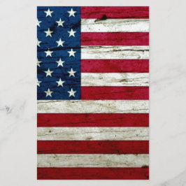 Coola Distress American Flagga Wood Rustic