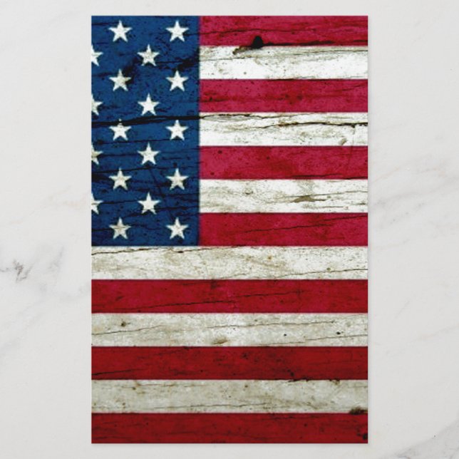 Coola Distress American Flagga Wood Rustic (Framsida)
