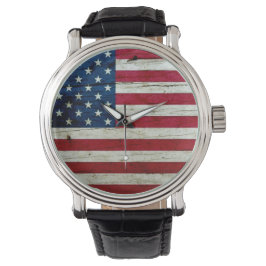 Coola Distress American Flagga Wood Rustic Armbandsur