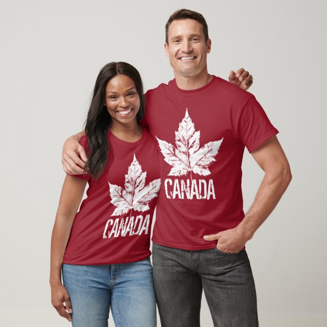 Coola Distress Canada Souvenir Maple Löv T-shirt (Unisex)
