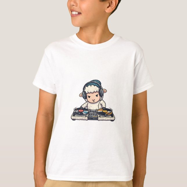 Coola DJ-fåret Hip Hop Beast Kids T Shirt (Framsida)