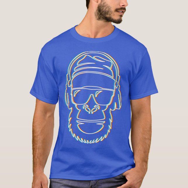 Coola DJ Gear Monkey DJ tshirts för manar och (Framsida)