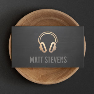 Coola DJ Guld Headphone Black Music Visitkort