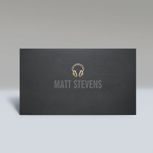Coola DJ Guld Headphone Black Music Visitkort