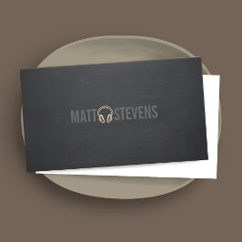 Coola DJ Guld-hörlurar Black Music 2 Visitkort