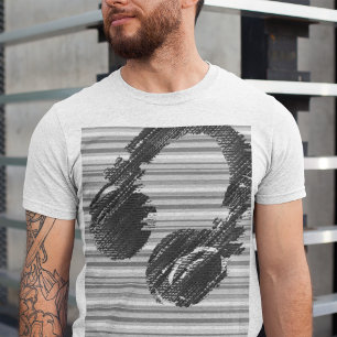 Coola dj Headphone Grayish Music T Shirt
