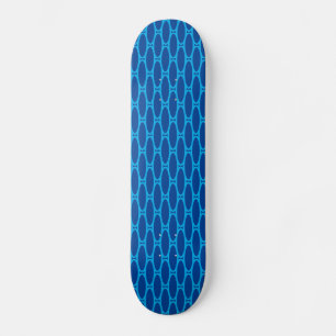 Coola Djuphavsblåa Upprepande Ovaler Tilt Mönster Mini Skateboard Bräda 18,5 Cm