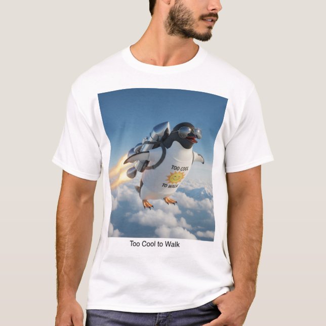 Coola Djur älskare Tee| Quirky Flight Penguin Gift T Shirt (Framsida)