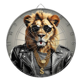 Coola djur med solglasögon och läder Jacka Darttavla