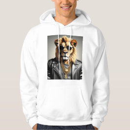 Coola djur med solglasögon och läder Jacka Hoodie