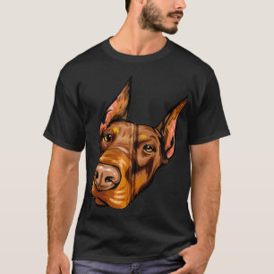 Coola Doberman Hund Ansikte Zip T Shirt