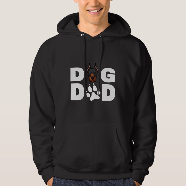 Coola Doberman Pinscher Hund Pappa Aldrig Far Hoodie (Framsida)