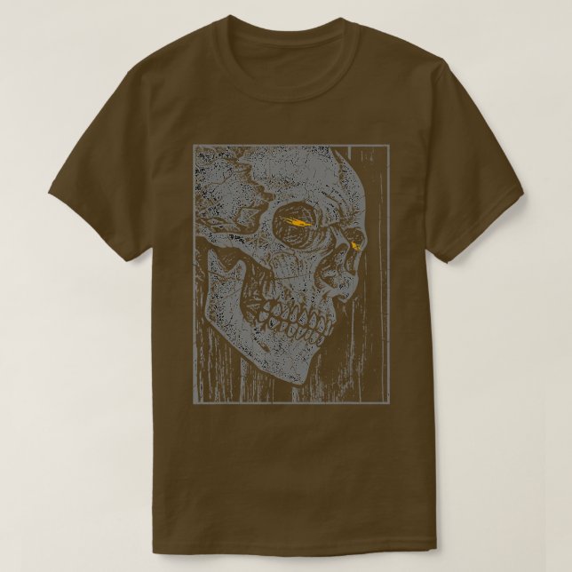 Coola Död Skull Skeleton Kortärmad T Shirt (Design framsida)