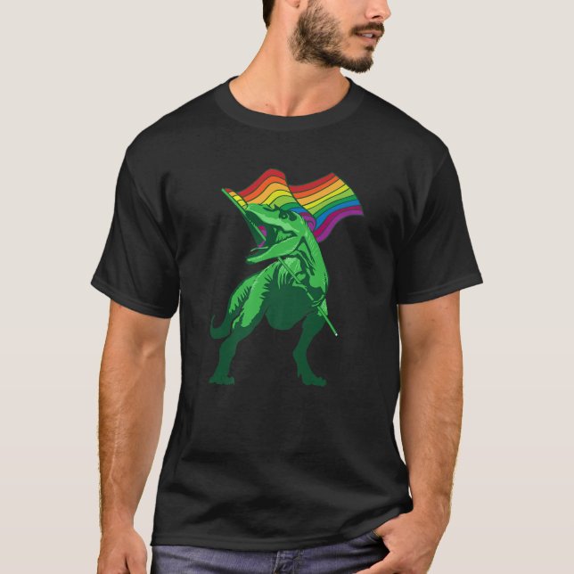 Coola doktor med LGBT Flagga Funny dos regnbåge Sy T Shirt (Framsida)