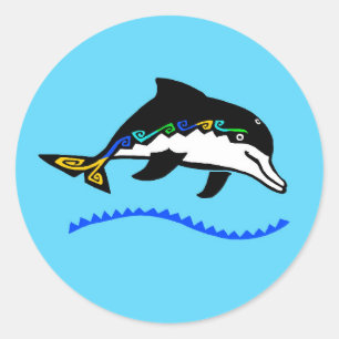 Coola DOLPHIN - Originalgrafik - Oceanlevande djur Runt Klistermärke