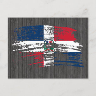 Coola Dominikanska flagga utformning Vykort