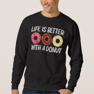 Coola Donut Art För manar kvinnor Socker Glazed Ch Lång Ärmad Tröja