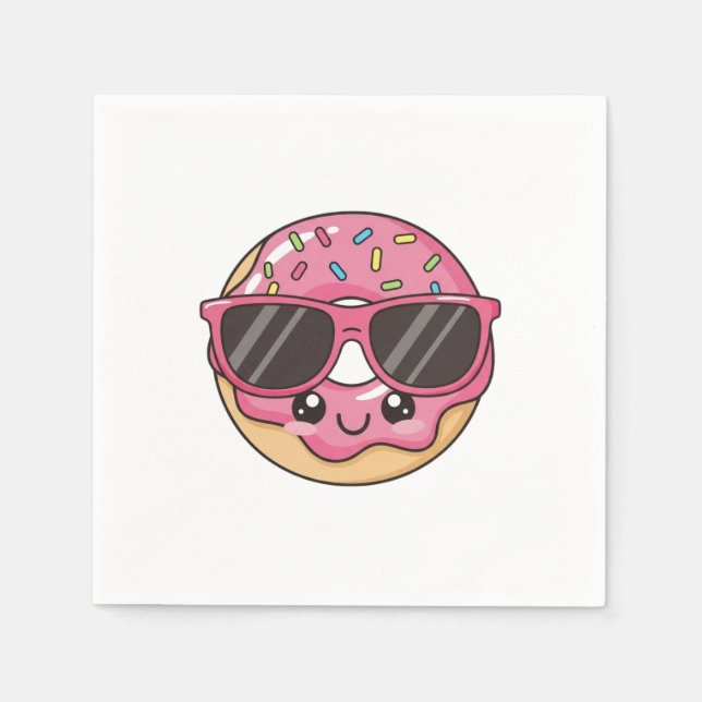 Coola Donut med solglasögon Pappersservett (Framsidan)