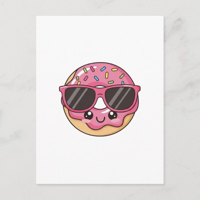 Coola Donut med solglasögon Vykort (Framsida)