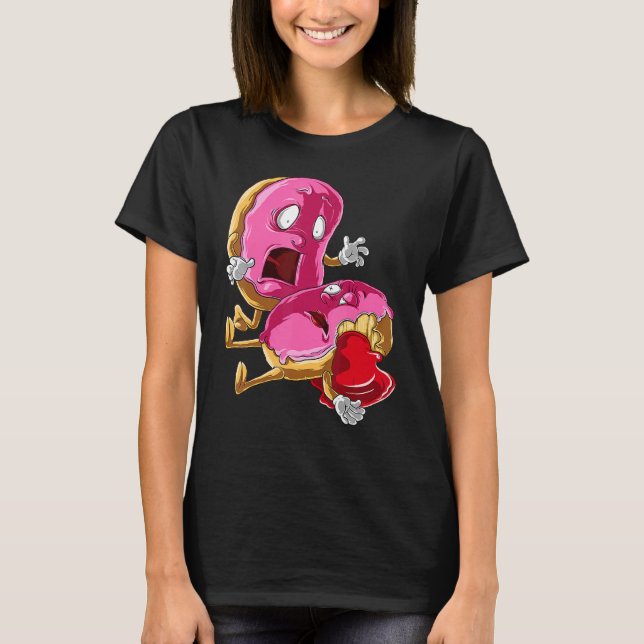 Coola Donut och Donut Blood Doughnut Filling Donut T Shirt (Framsida)