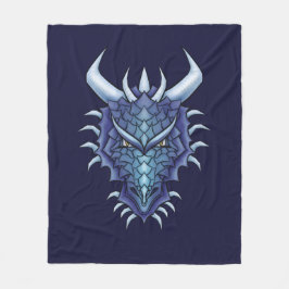 Coola Dragon Art - Lila Blue Magic Dragon Head Fleecefilt
