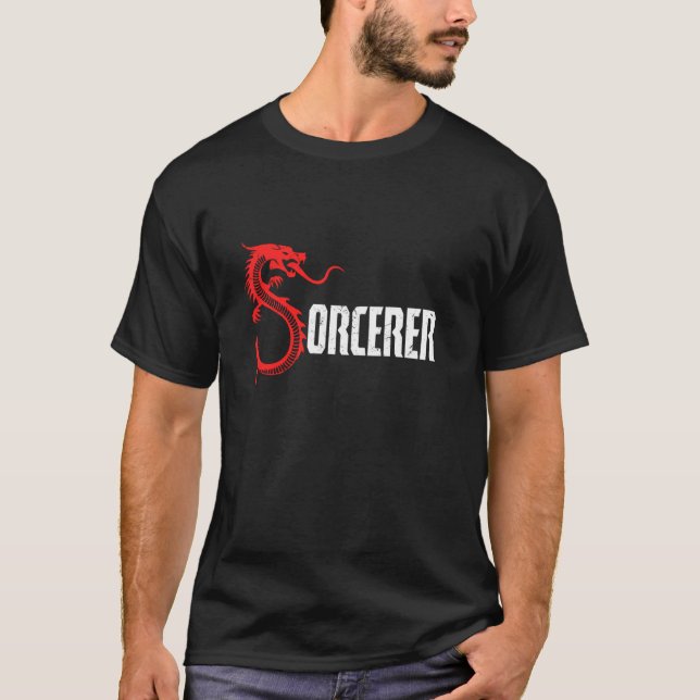 Coola Dragon Fire Fireball Sorcerer Sorcerer Playe T Shirt (Framsida)