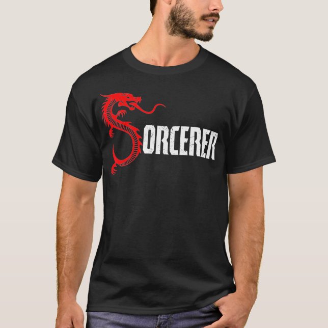 Coola Dragon Fire Fireball Sorcerer Sorcerer Playe T Shirt (Framsida)