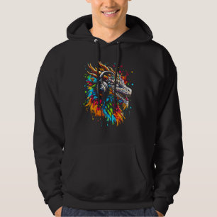 Coola Dragon Headphone Music Art Juldagen Hoodie