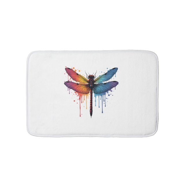 Coola Dragonfly på färglöst målad Dragonfly Badrumsmatta (Framsidan)