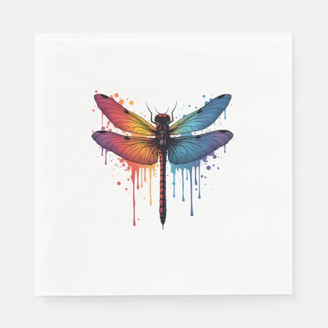 Coola Dragonfly på färglöst målad Dragonfly Pappersservett (Framsidan)