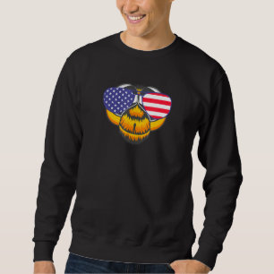 Coola Dragonfly under USA flagga Sunglass US Amer Lång Ärmad Tröja
