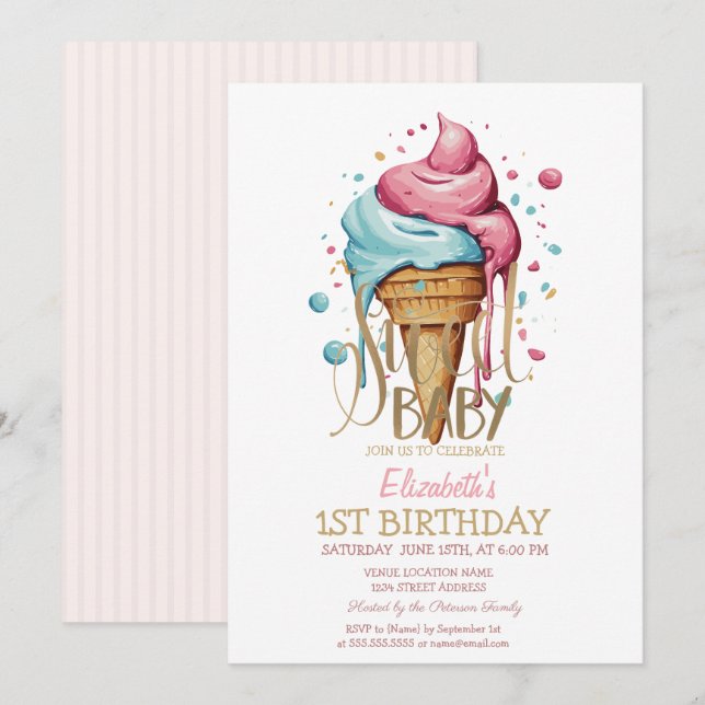 Coola - droppande iskräppsfågel inbjudningar (Fram/baksida)