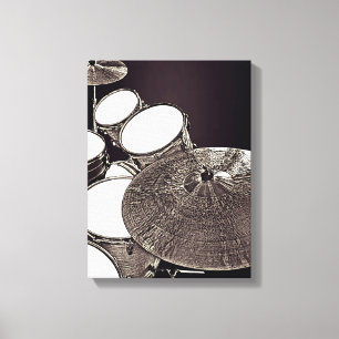 Coola Drum Kit Canvas Drummer Art Snare Cymbal