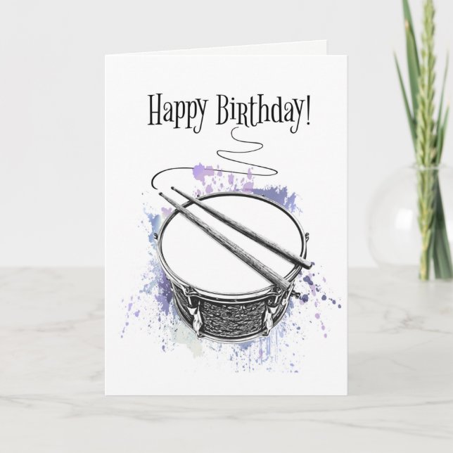 Coola Drum Musician Jazz Sten & Roll Birthday Musi Kort (Framsida)