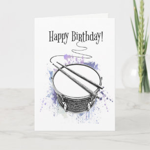 Coola Drum Musician Jazz Sten & Roll Birthday Musi Kort