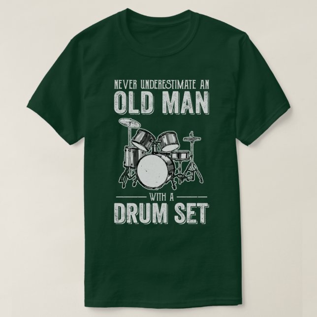 Coola Drummer Art Manar Pappa Drum Set Player Drum T Shirt (Design framsida)