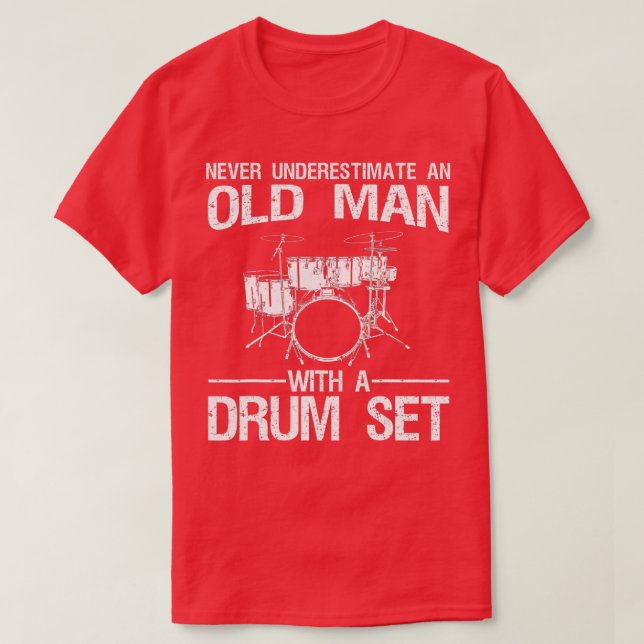 Coola Drummer Art Manar Pappa Drum Set Player Drum T Shirt (Design framsida)