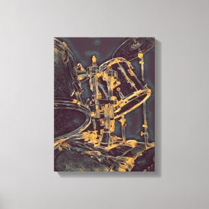 Coola Drummer Art på Canvas - Drum Kit med Cymbals
