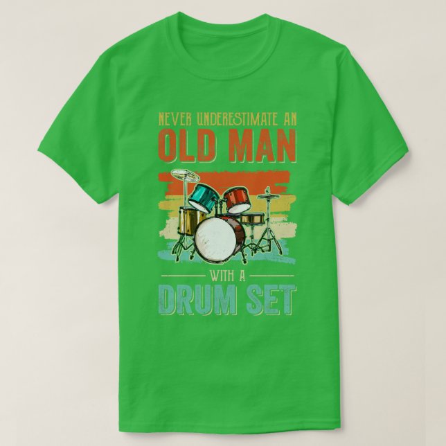 Coola Drummer Pappa Art Manar Drum Set Player Drum T Shirt (Design framsida)