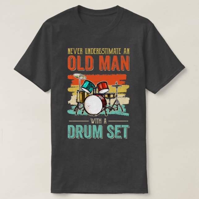 Coola Drummer Pappa Art Manar Drum Set Player Drum T Shirt (Design framsida)