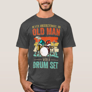 Coola Drummer Pappa Art Manar Drum Set Player Drum T Shirt